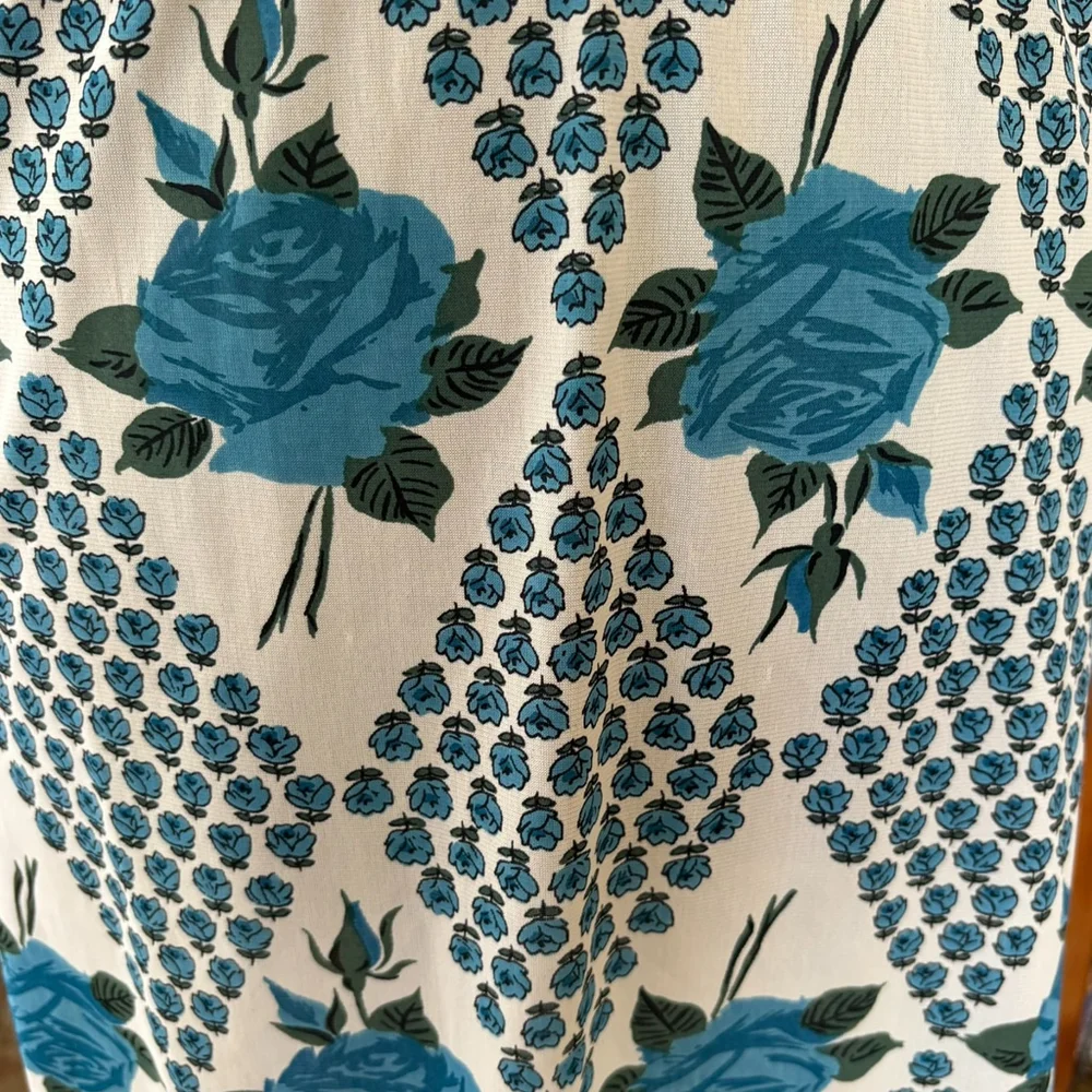 Vintage Blue Rose Slip Skirt 40s 50s - Picture 8 of 9